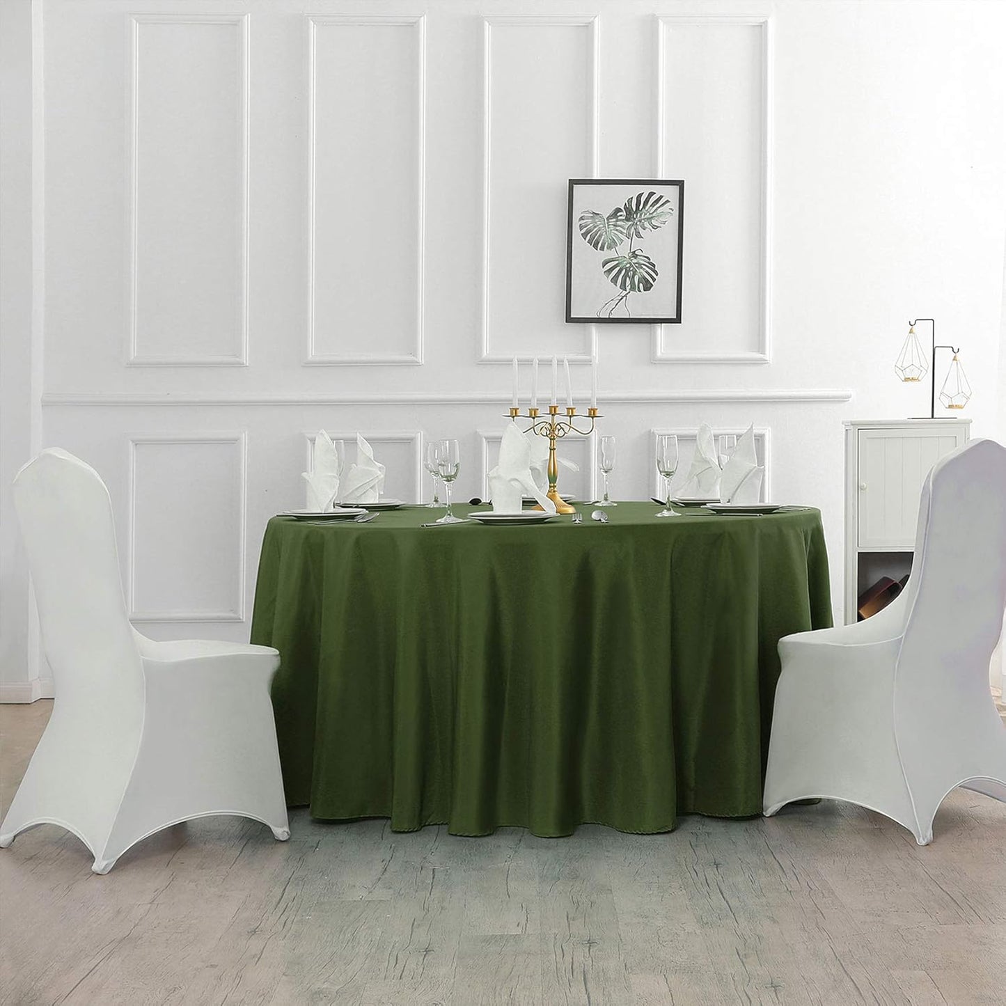 70 inch Round Tablecloth Washable Polyester Table Cloth Decorative Table Cover for Wedding Party Dining Banquet（70 inch,Willow）
