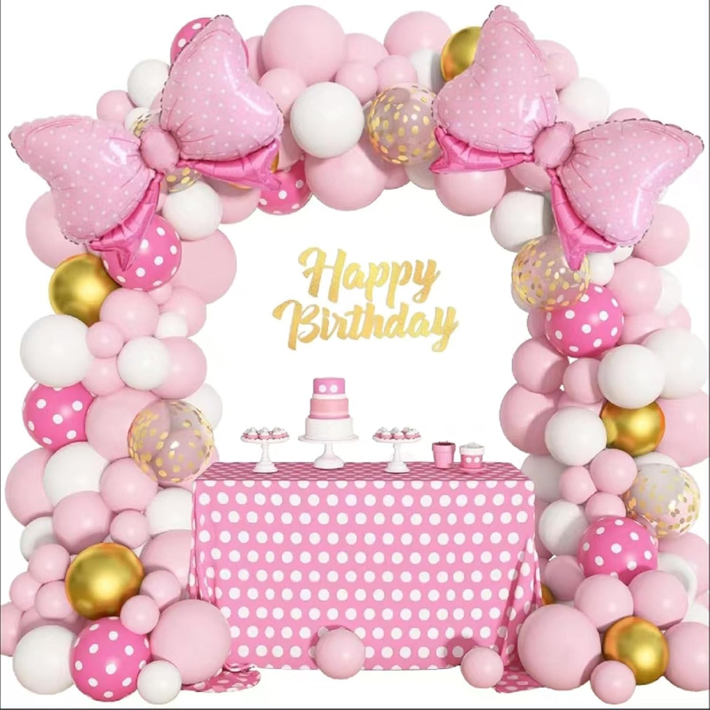 36 Inches Bow Foil Balloon Huge Bowtie Pink Balloon for Baby Shower, Wedding, Kids Theme Party Decoration (Pink gold)