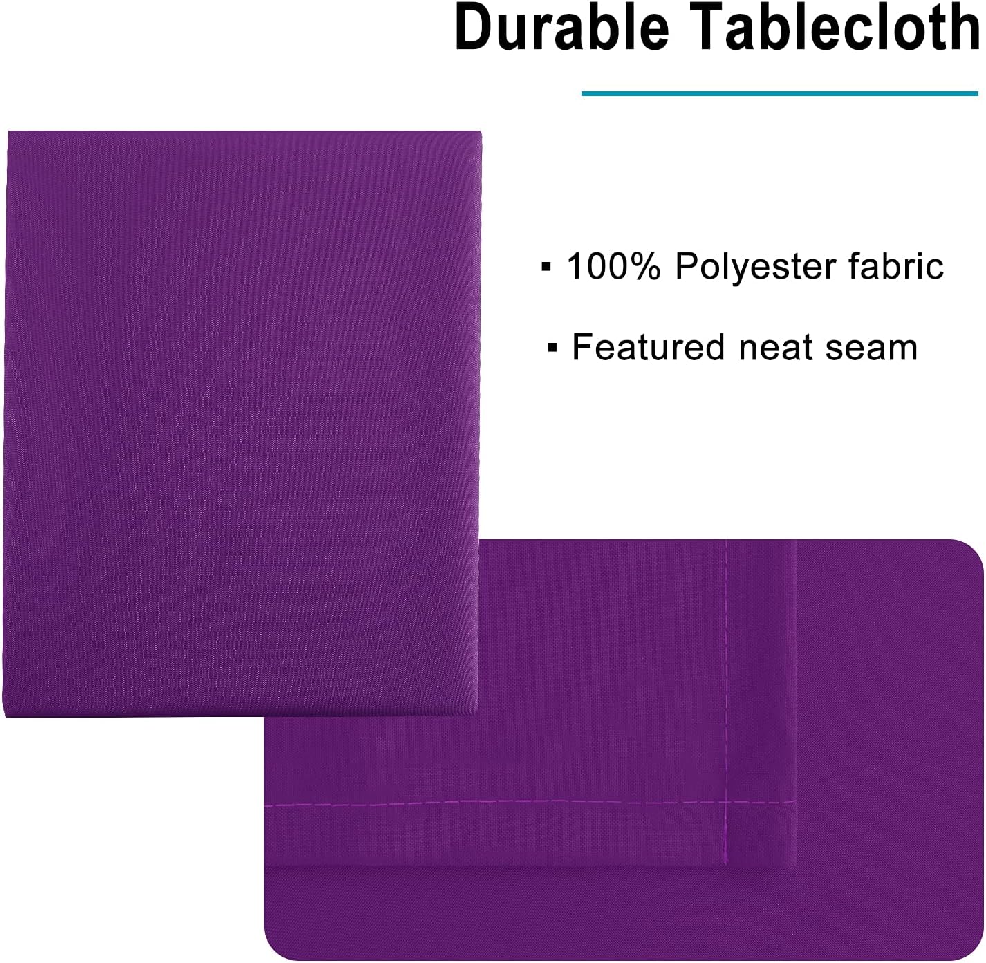 Hiasan Small Tablecloth for Square Tables - Waterproof and Spillproof Washable Fabric Table Cloth for Dining Room Halloween Party (Royal Purple, 40 x 40 Inch)