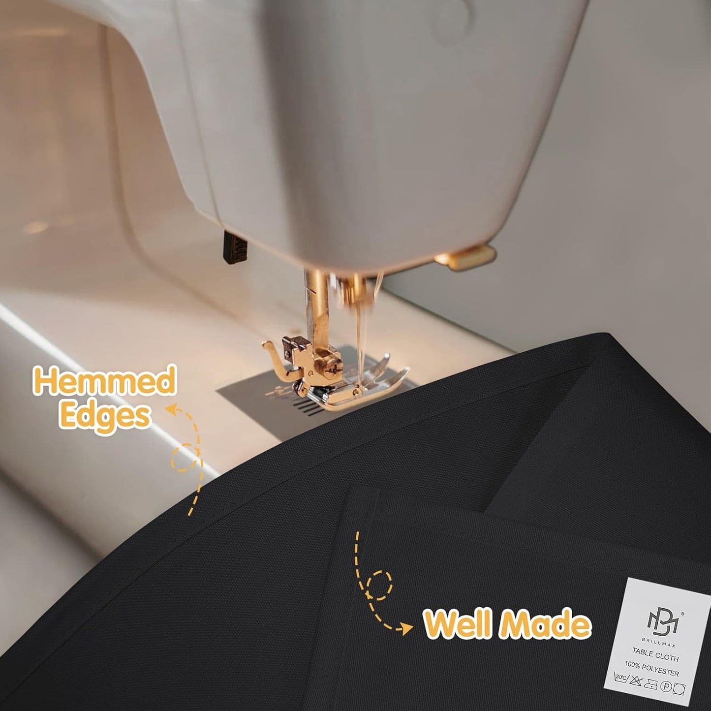 BRILLMAX 6 Pack Black Tablecloths for 8 Foot Rectangle Tables 90 x 156 Inch - 8ft Rectangular Bulk Linen Polyester Fabric Washable Cloth Cover for Wedding Reception Banquet Birthday Party