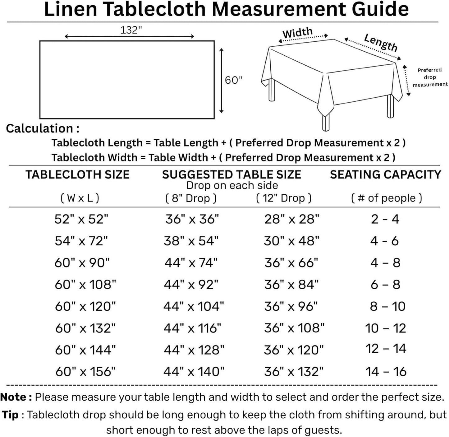Solino Home Linen Tablecloth 60 x 132 Inch - Classic Hemstitch 100% Pure Linen Teal Table Cloth for Rectangle Tables - Machine Washable Tablecloth for Fall, Autumn
