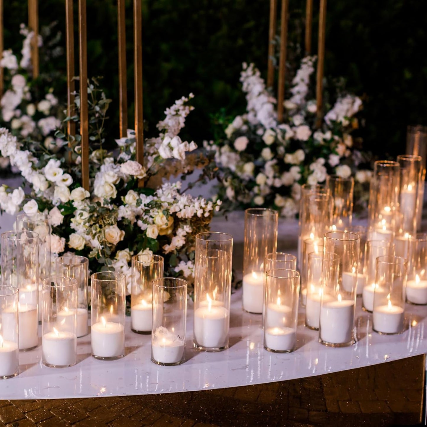 Sawysine 30 Pcs Glass Cylinder Vases 2.5''/2.95''/3.9'' Diameter Clear Flowers Vase Hurricane Floating Candles Holders for Table Centerpieces (2.5 x 5 in,2.5 x 6 in,2.5 x 8 in)