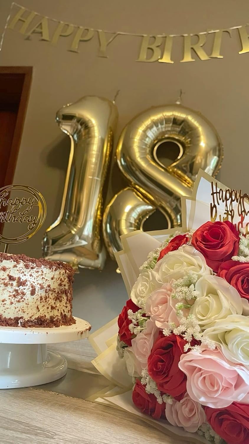 Light Gold Foil Number 8 Balloon 40 Inch, Helium Mylar Eight Number 8 18 28 38 48 58 80 88 Birthday Balloons, 8th Champagne Gold Women Men Wedding Anniversary, Graduations Party Supplies