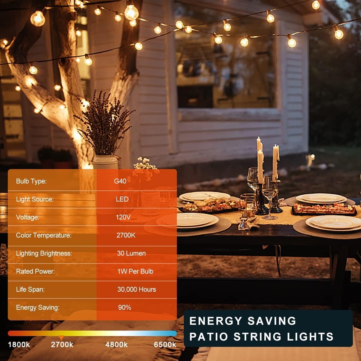Kawaya String Lights for Outside,150FT LED Outdoor String Lights Waterproof Patio Lights with 72+3 Shatterproof Edison Globe Bulbs, Connectable Hanging Lights for Balcony Bistro Backyard Porch