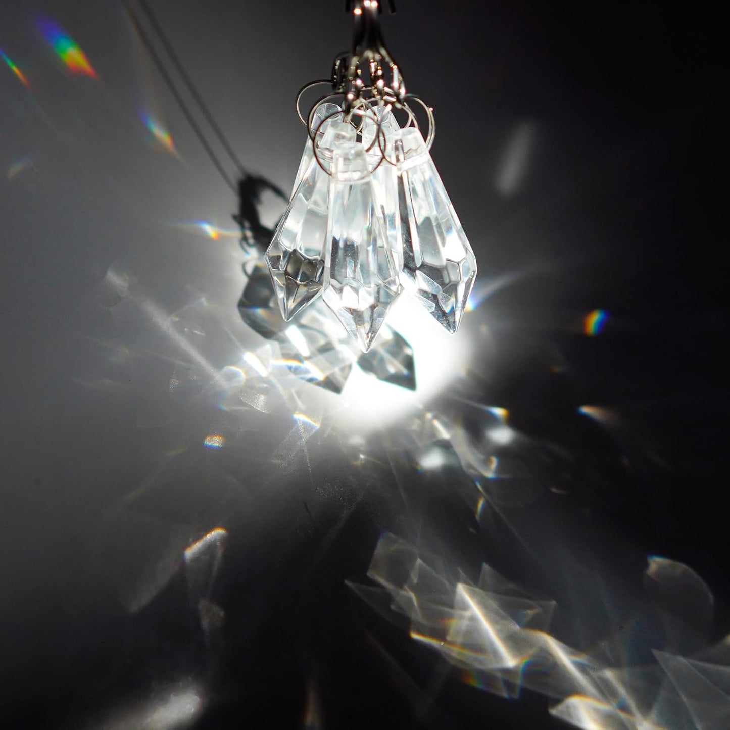 H&D 50pcs 38mm Crystal Icicle Pendant Chandelier Prisms Drops Lamp Candle Holders Curtain DIY Parts(Clear)