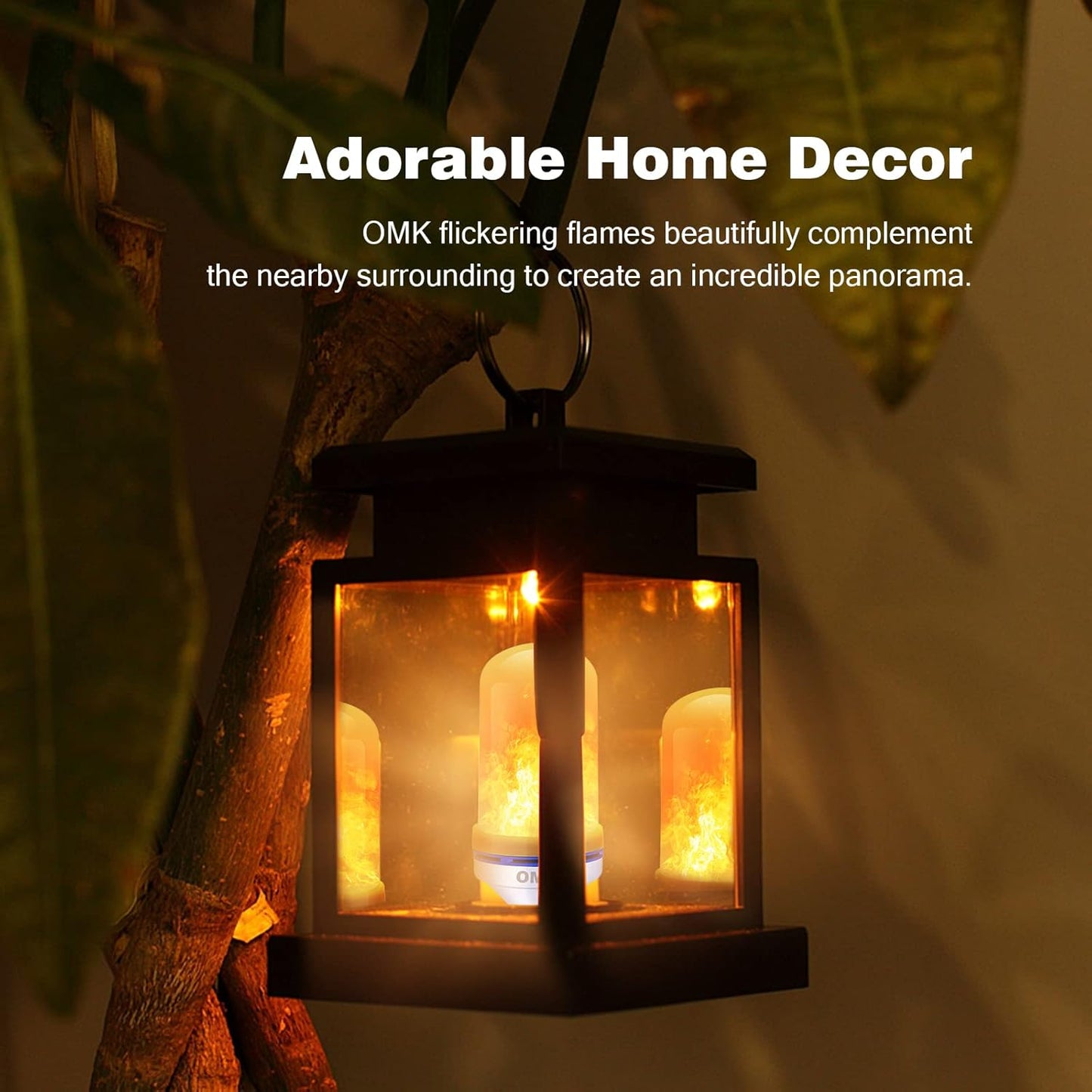 OMK Flame Light Bulbs, Christmas Decorations Flame Bulb, LED Flame Effect Fire Light Bulbs, for Porch Yard Bedroom Hotel Bar Pary Holiday Gifts