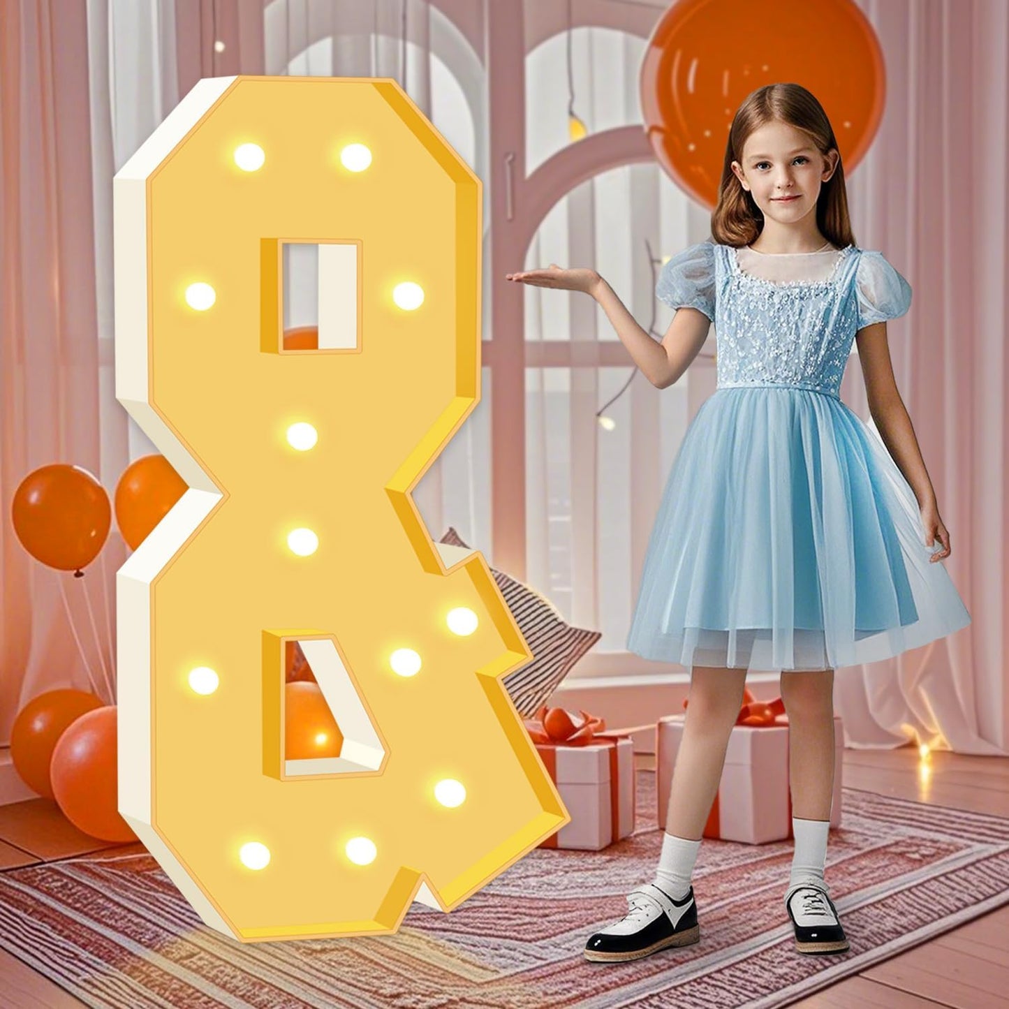 4FT Marquee Light Up Letters &, Big Mosaic Marquee Letters for Party, 4 Feet Tall Giant Letter Sign for Balloons Birthday Anniversary Wedding Party Decoration