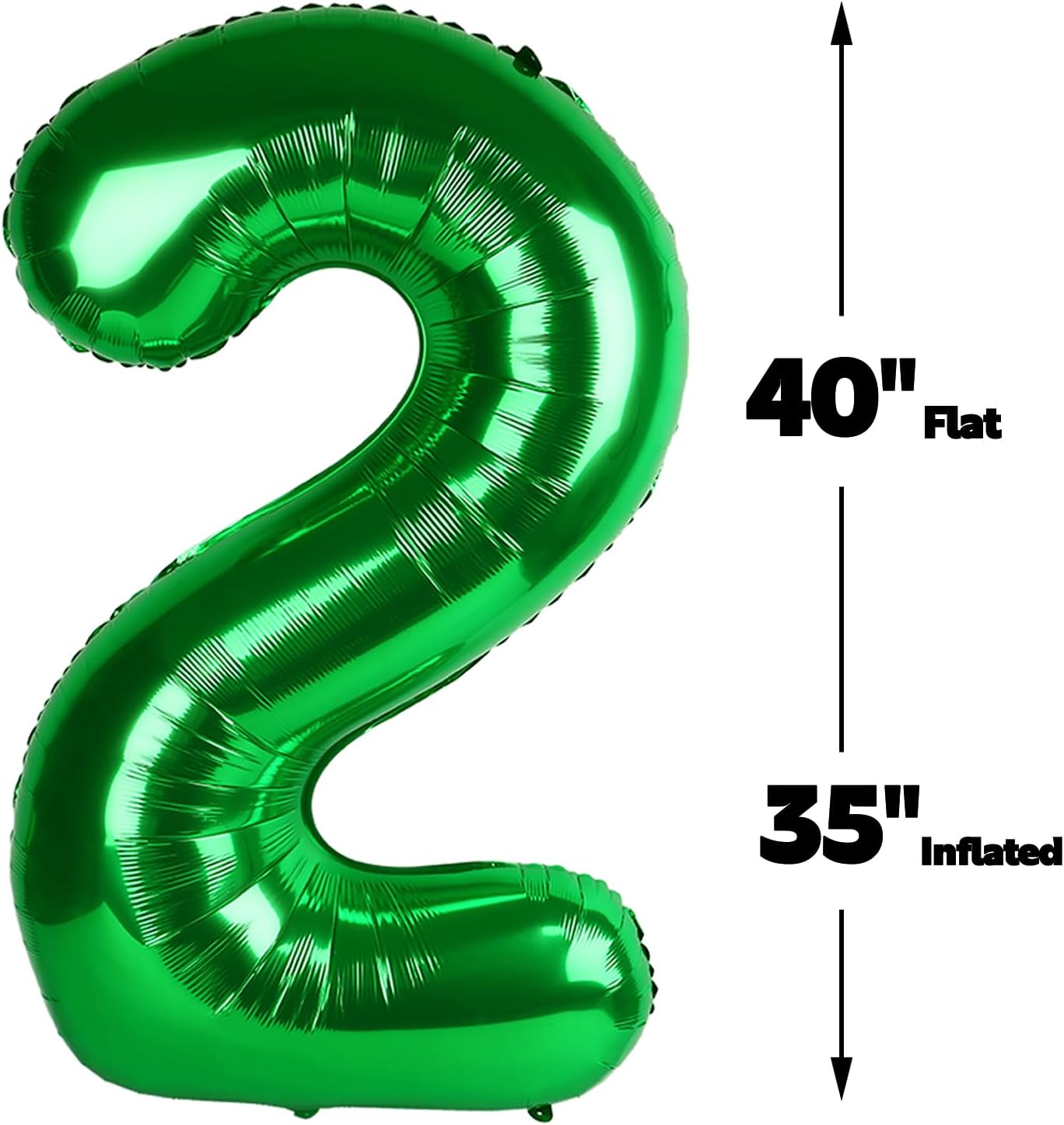 40 Inch Big Green Number 2 Balloon Birthday Decoration, Number 2 Helium Balloon 12 20 22 23 24 26 28 32 42 Celebration, Boy Girl Baby Anniversary Party Graduations Supplies Decorations