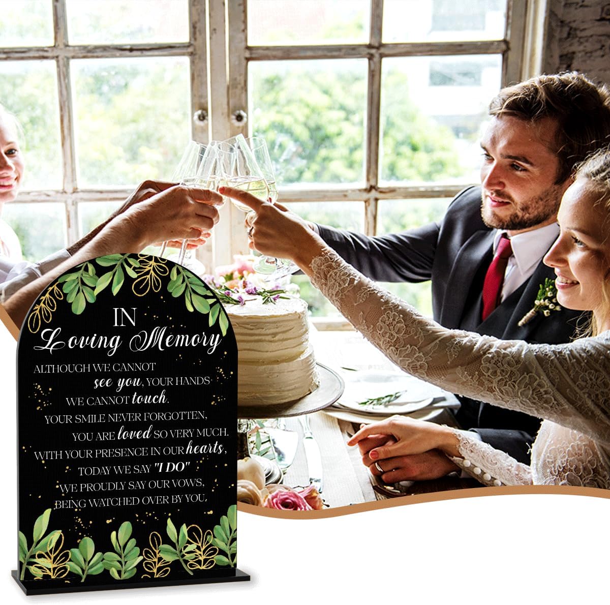 Black In Loving Memory Wedding Sign, In Memory Wedding Sign for Engagement Bridal Shower Decor fo Ceremony Reception, Weddings Table Acrylic Sign