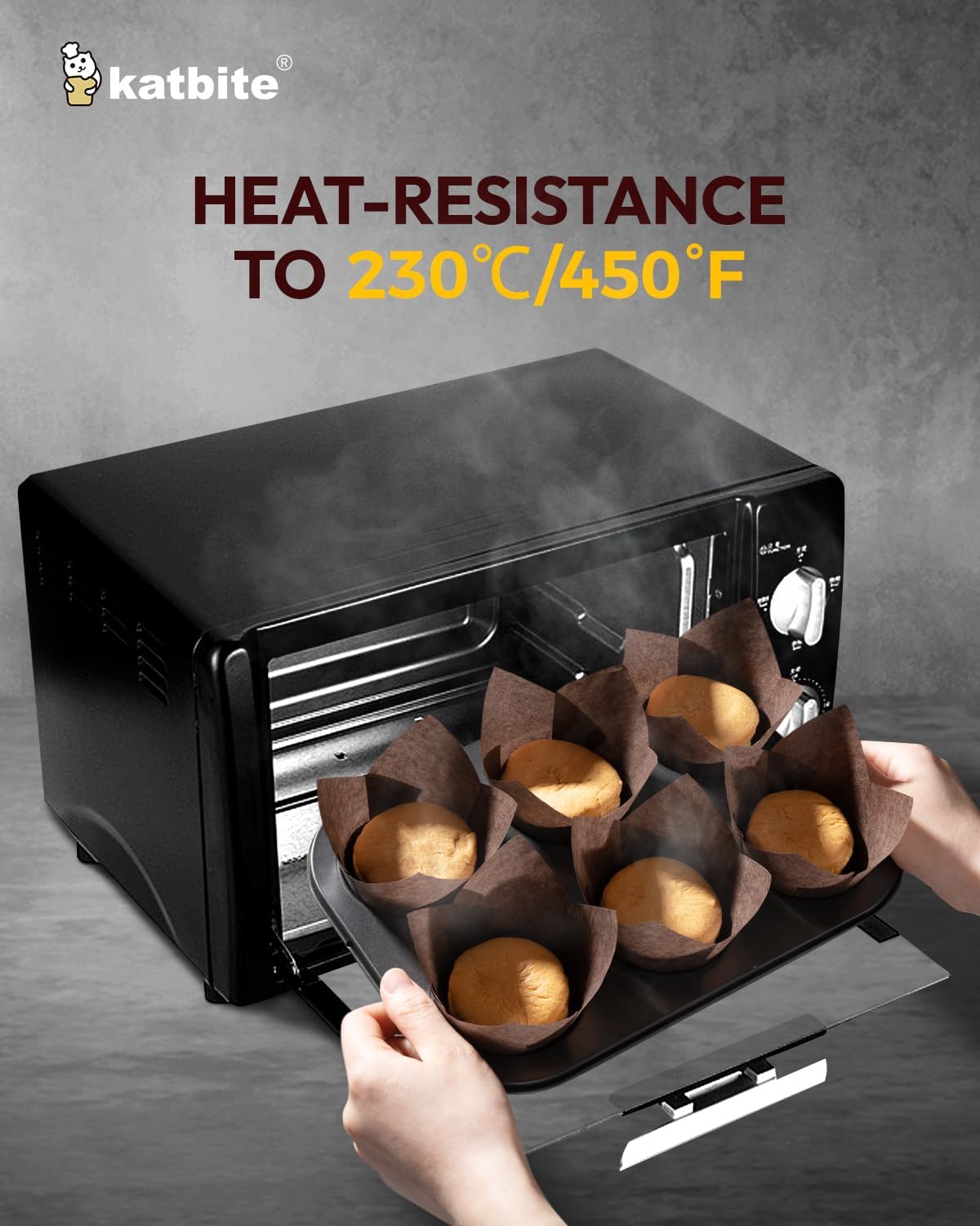 Katbite Tulip Cupcake Liners Holders 200PCS, Muffin Baking Cups, Cupcake Wrapper for Party, Wedding, Birthday, Christmas