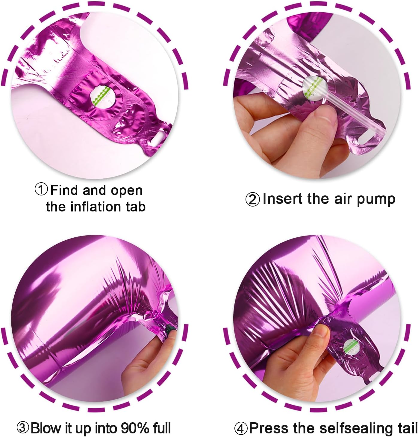 40 Inch Rosy Purple 3 Large Number Balloon, 3 13 23 30 33 36 Rosy Purple Birthday Party Decorations, Number Three Foil Balloons for Anniversary Party Graduations Celebration Supplies