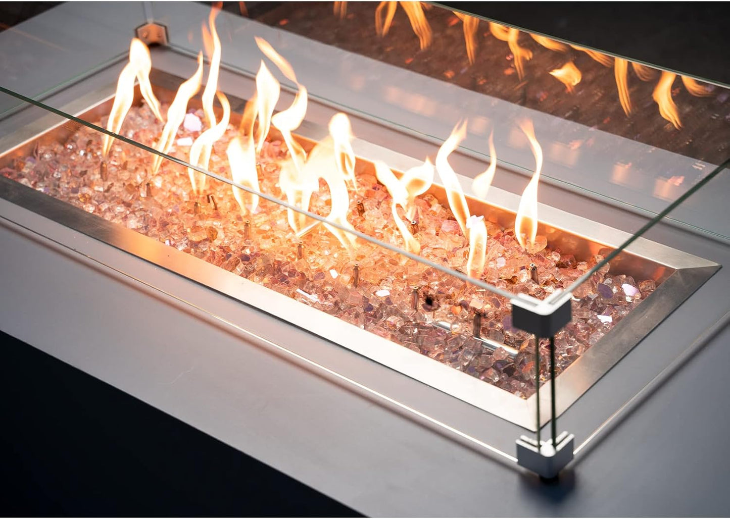 Stanbroil 10-Pound Reflective Tempered Fireplace Glass and Fire Pit Glass, Rose Gold, 1/4-Inch