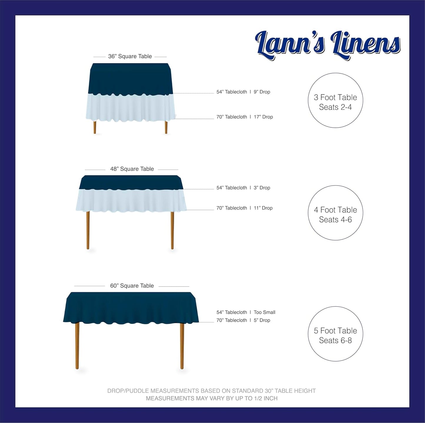 Lann's Linens - 70" Square Premium Tablecloth for Wedding/Banquet/Restaurant - Polyester Fabric Table Cloth - Royal Blue