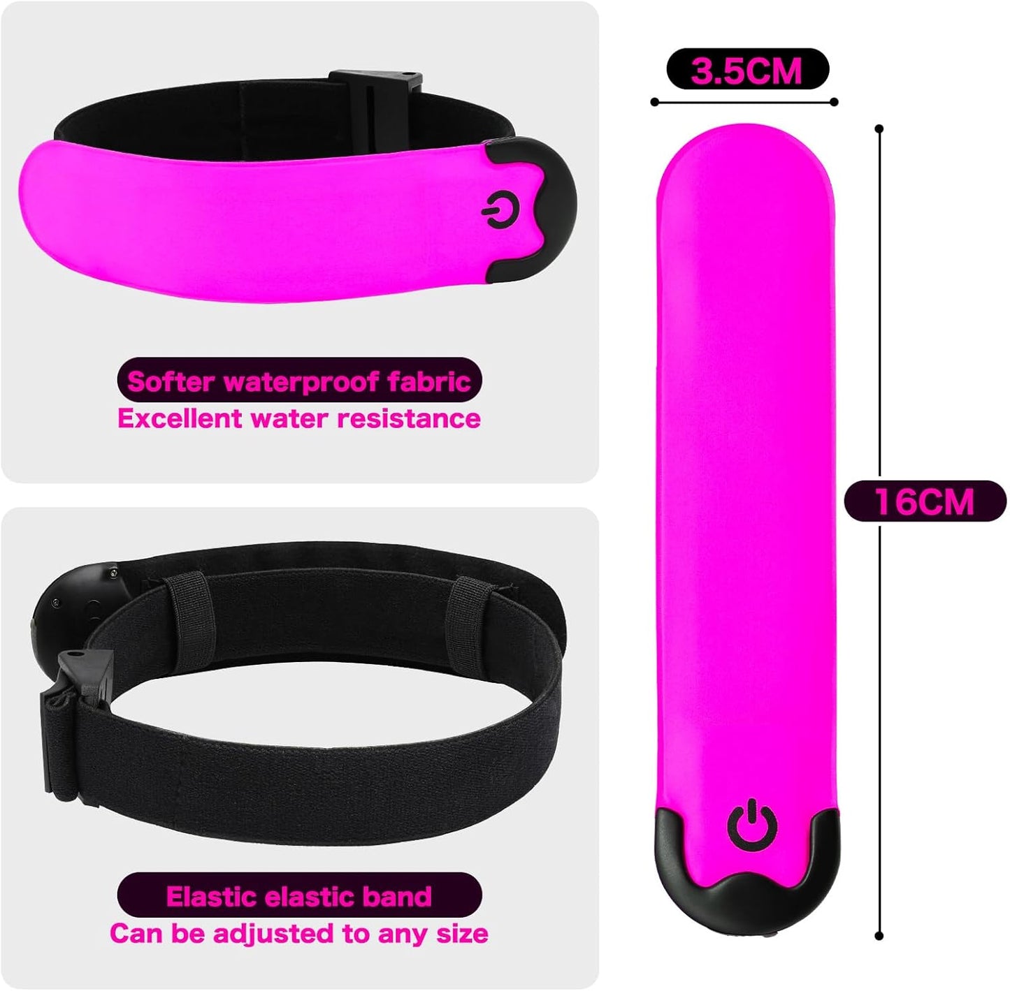 LED Armband Running USB Rechargeable(2 Pack), High Visibility Wristband for Runners, Joggers, Pet Owners, Cyclists, Adjustable Waterproof Reflective Bracelets for Night Running, Walking