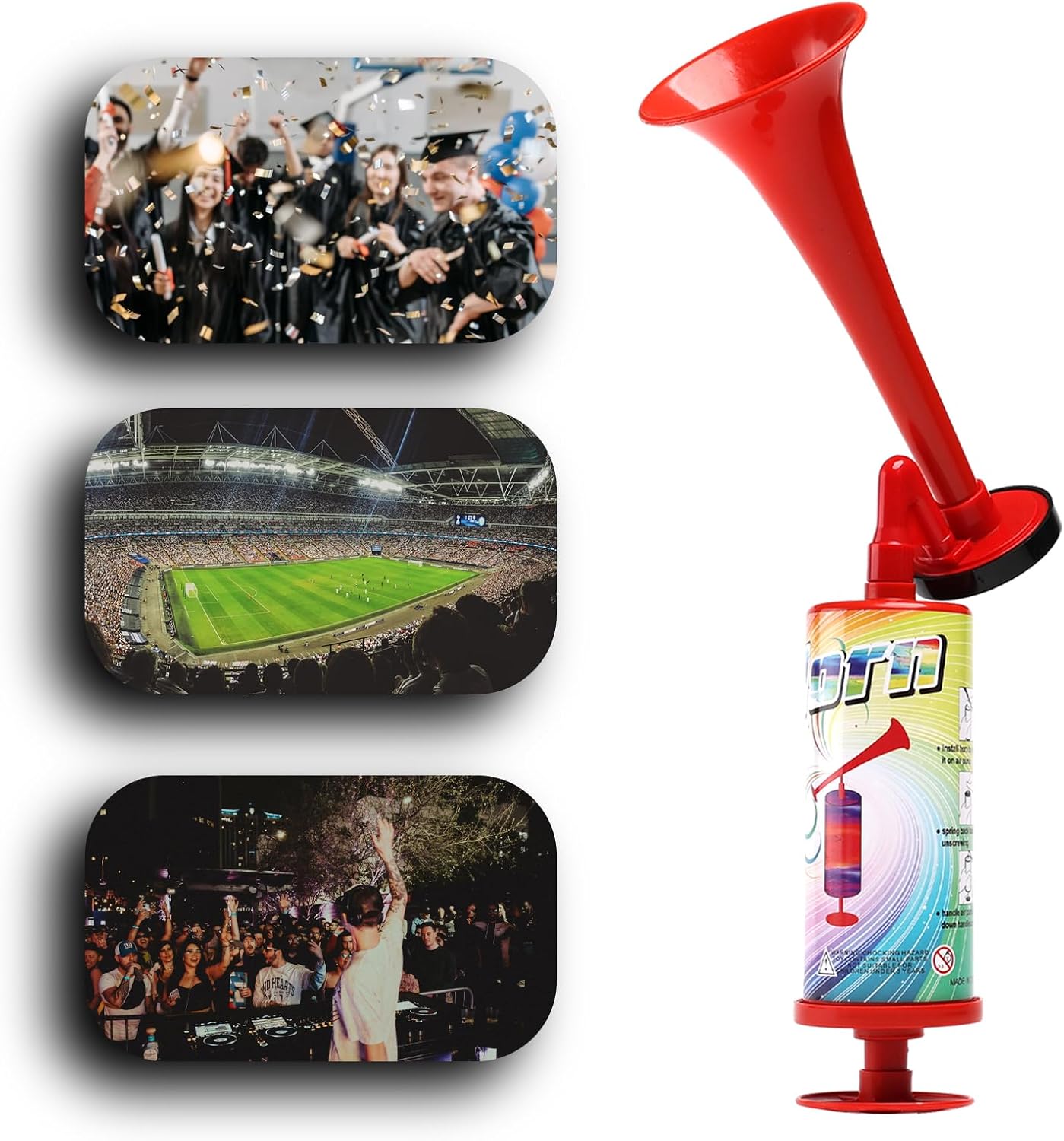 Boat Air Horn Air Horns for Safety for Wild Animals Portable Air Pump Horn Sports and Marine Signal Safety Horn Party Air Horn(ABS large handheld horn 2PCS)