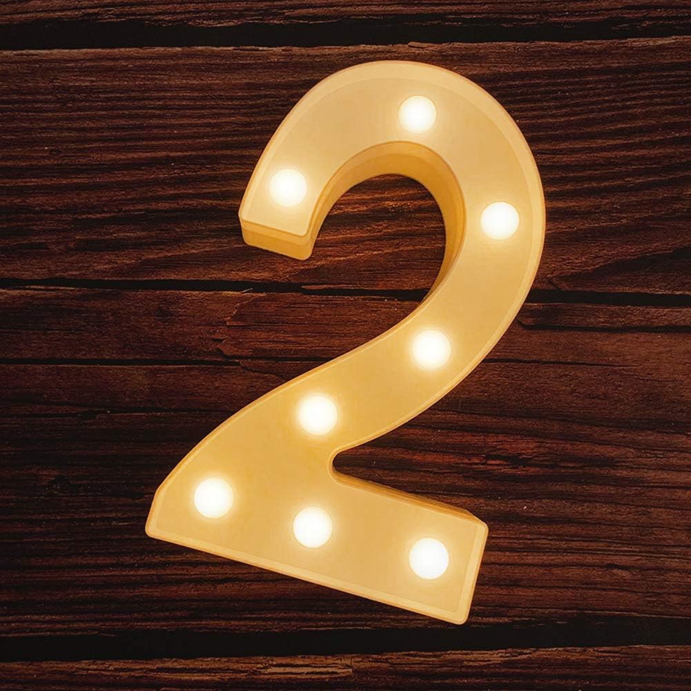 MUMUXI Marquee Light Up Letters | Large Light Up Numbers | Battery Powered and Bright with Every Letter of The Alphabet | for Wedding, Birthday, Party, Celebration, Christmas or Home Decoration (2)