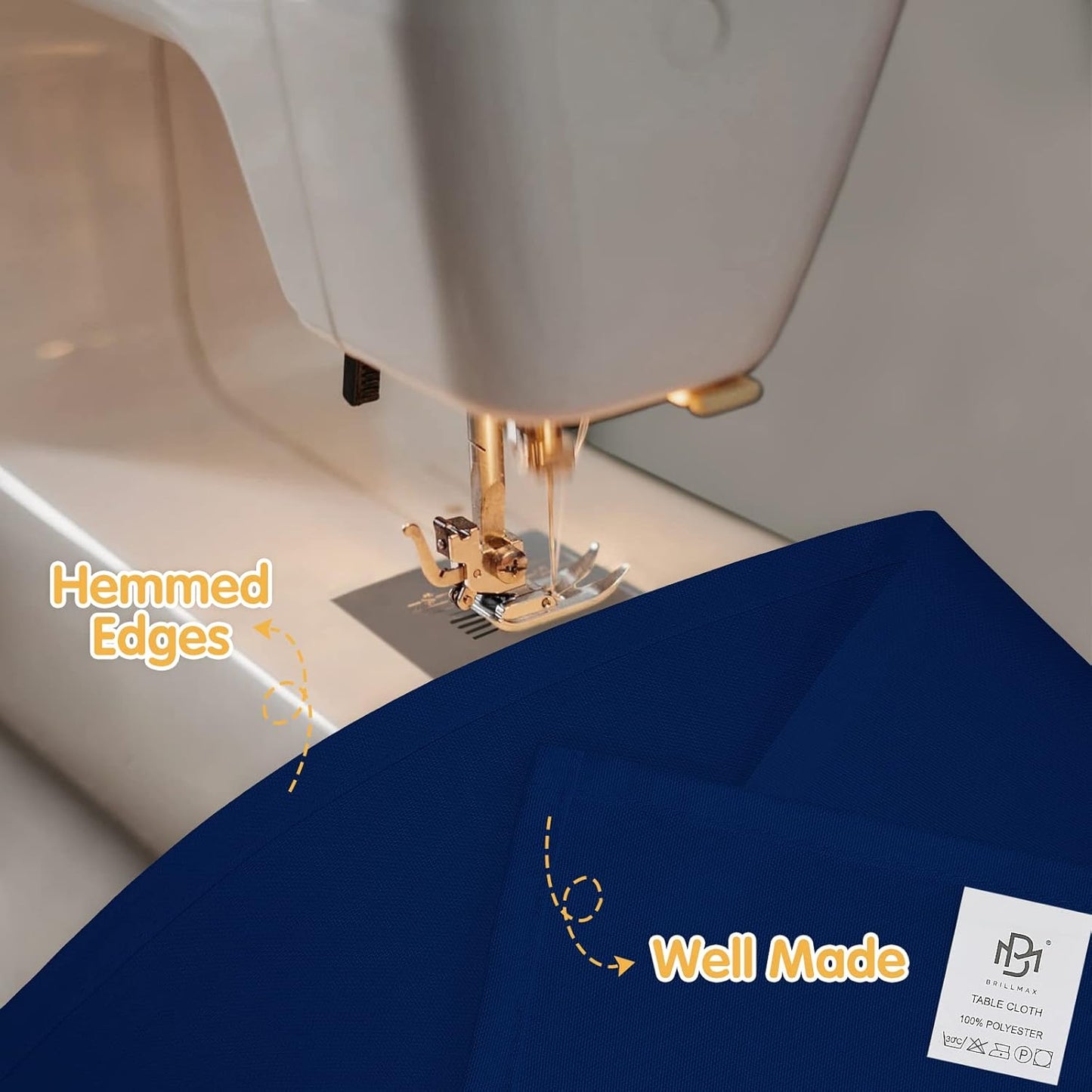 BRILLMAX 6 Pack Navy Blue Tablecloths for 6 Foot Rectangle Tables 90 x 132 Inch - 6ft Rectangular Bulk Linen Polyester Fabric Washable Cloth Cover for Wedding Reception Banquet Birthday Party