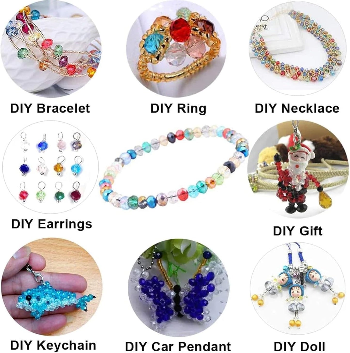 100PCS 8MM Crystal Glass Beads for Jewelry Making Blue Series Rondelle Facted Crystal Glass Beads for Bracelet Making Round Glass Spacer Beads for DIY Crafts Wind Chimes Suncatchers