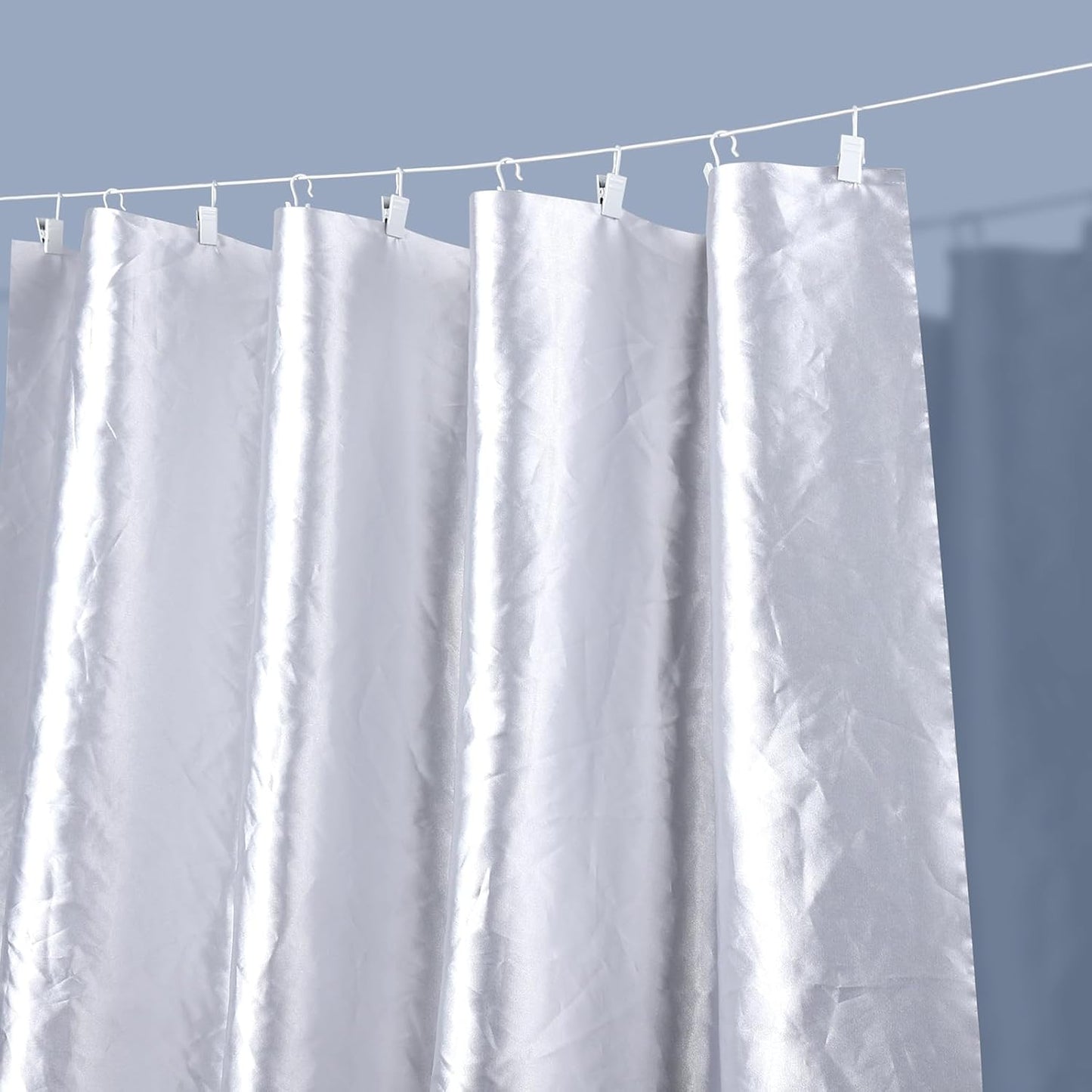 Teenitor 100 Pack White Curtain Clips Curtain Hooks, Stainless Steel Small Clips for Hanging Curtains, Outdoor String Lights, Art Craft Display, White