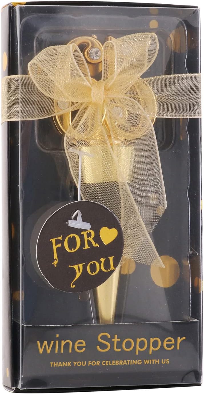 12 Pack 65th Birthday Favors For Guests 65 Years Old Wine Bottle Stoppers With Gift Box For 65th Wedding Anniversary Party Souvenirs Favor Decoration