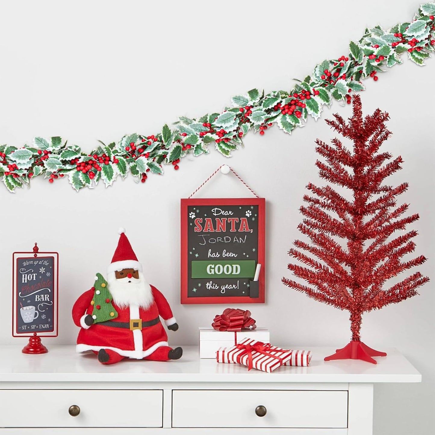 MAKHOT 2-Piece Christmas Garland Suitable for Christmas Holiday Fireplace Indoor and Outdoor Decor.