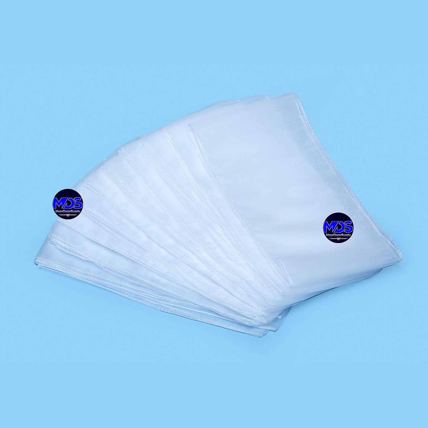 MDS Pack of 250 PCS Organza Chair Sashes Wider Dining Chair Bows Ribbon Tie Back for Wedding Party Birthday Bridal Shower Reception Event Banquet Home Chair Cover Decoration - White