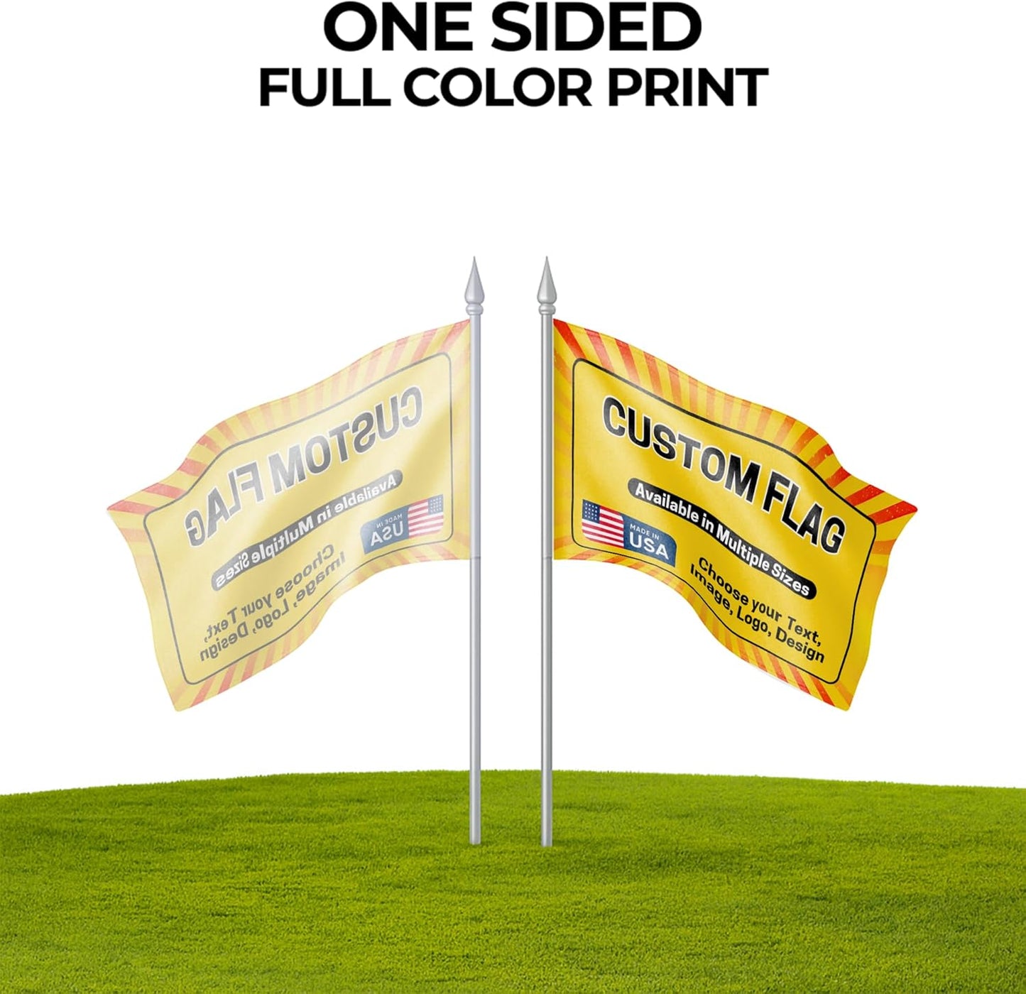 Custom Flagg_New by DreamController 1'x1.5' to 5'x8' with Business Logo, Image or Text | Personalized Outdoor Flags Banner with Grommets for Advertising, Events | Made in USA | Fast delivery | HD