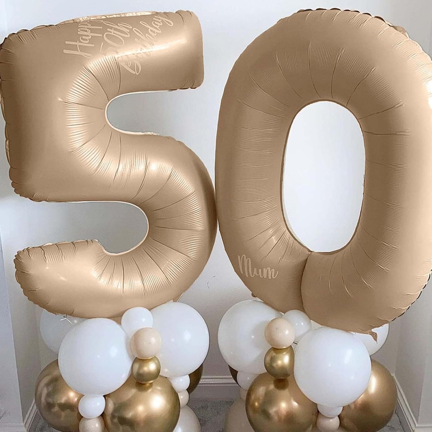 Nude 0 Balloons, 40 Inch Large Tan Foil Number Balloons Set 0-9, Self Inflating Digital 0 Helium Balloon for Boys Girls Men Women 10th 100th Age Birthday Anniversary Party Decorations Supplies