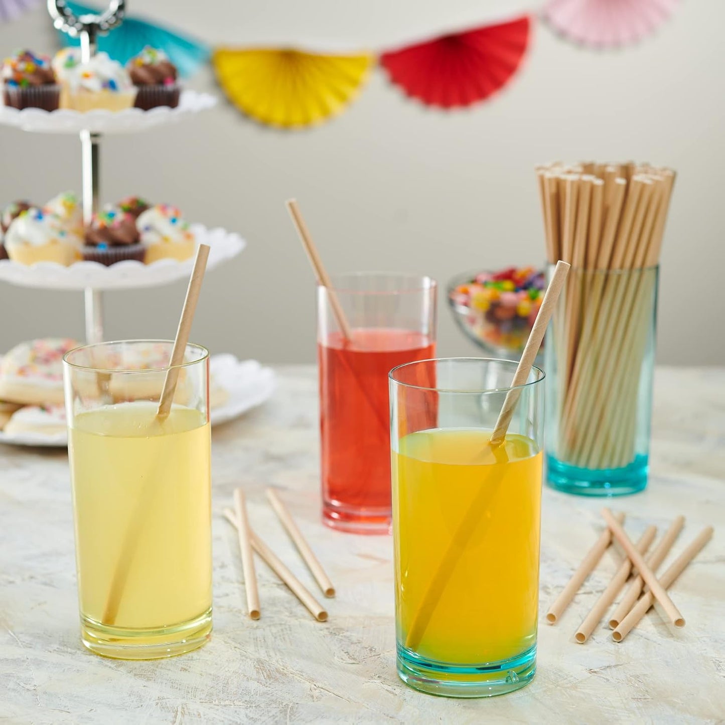 Comfy Package [Case of 4,800] Kraft Paper Straws, 100% Biodegradable & Ink-free, Straws for drinking and Crafts - Kraft