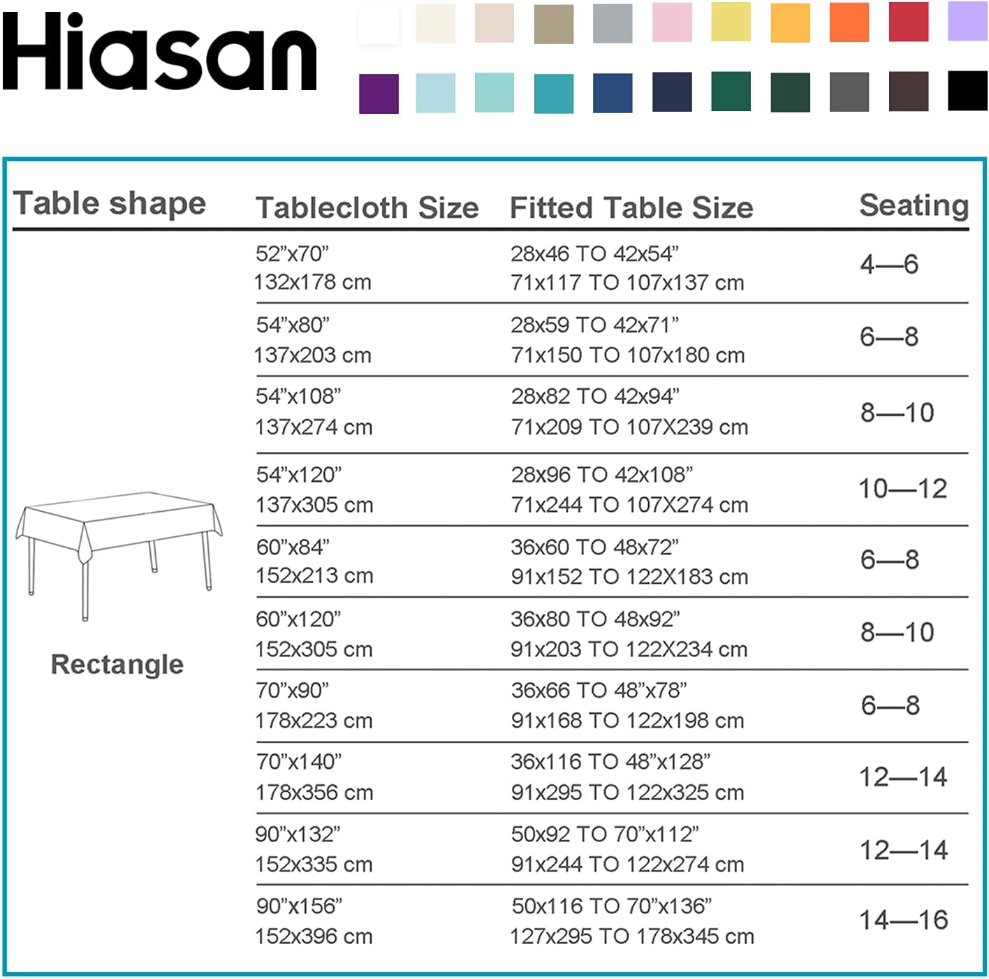 Hiasan Royal Purple Tablecloth for Rectangle Tables - Waterproof and Spillproof Washable Fabric Table Cloth for Dining Room Kitchen Party, 60 x 102 Inch