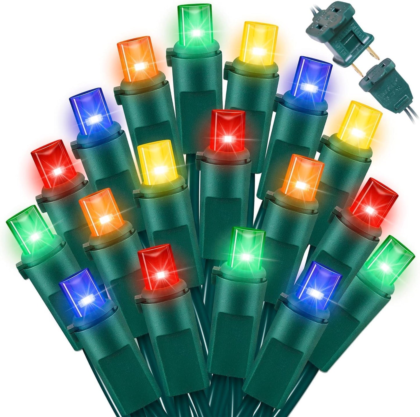 150 Count Multicolor- String Lights - LED Christmas Lights, Mini led Lights for Indoor Outdoor Home Holiday Party Wedding Independence Day Decoration