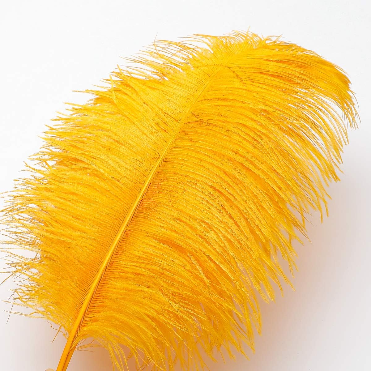 12pcs Natural Luxury Gold Ostrich Feathers 12-14inch (30-35cm) for Wedding Party Centerpieces，Flower Arrangement and Home Decoration.