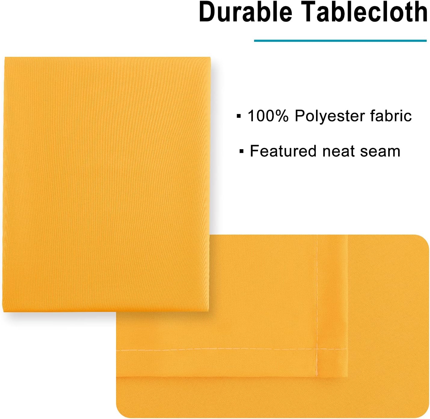 Hiasan Orange Yellow Rectangle Tablecloth - Waterproof Washable Fabric Table Cloth for Dining Party and Outdoor Use, 70 x 108 Inch