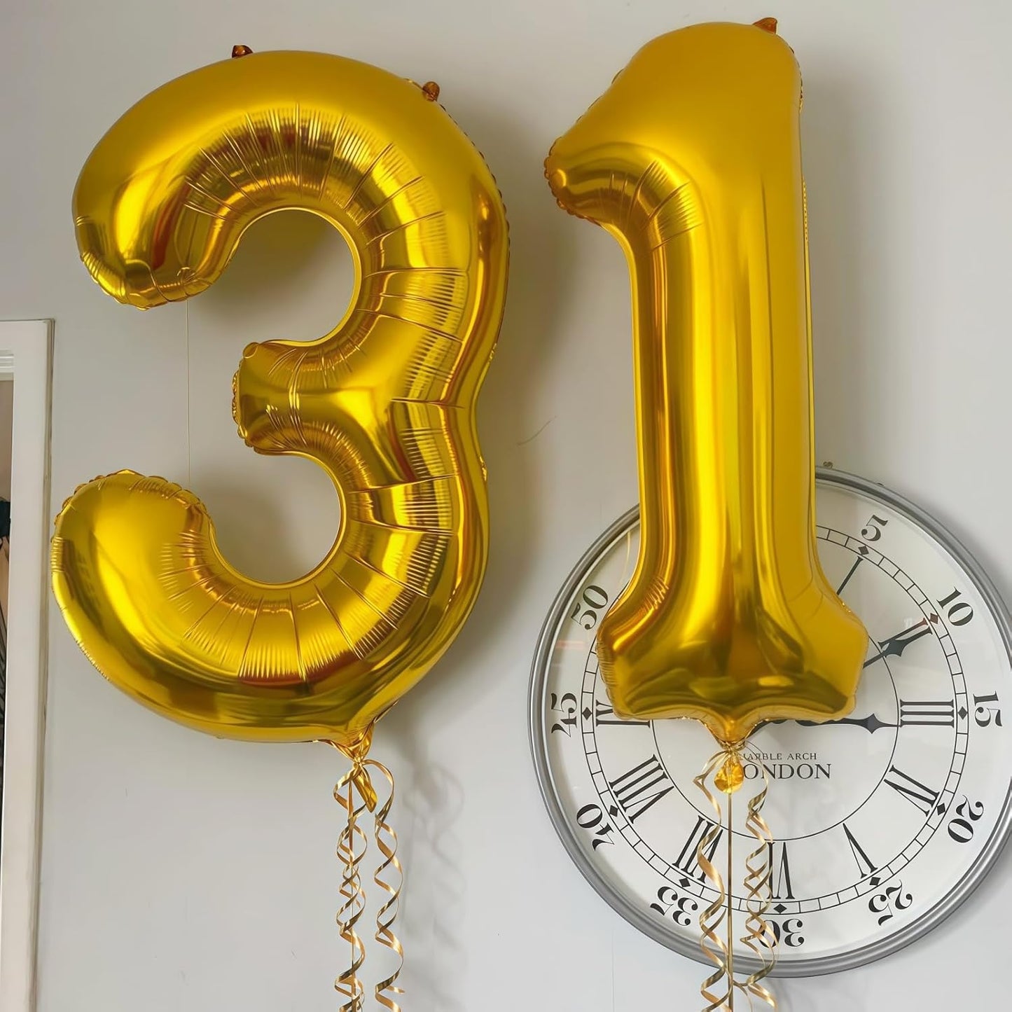 Gold 6 Balloon Number,40 Inch Number 6 Balloon Large Gold 6 Foil Mylar Helium Balloon for Birthday Party Decorations