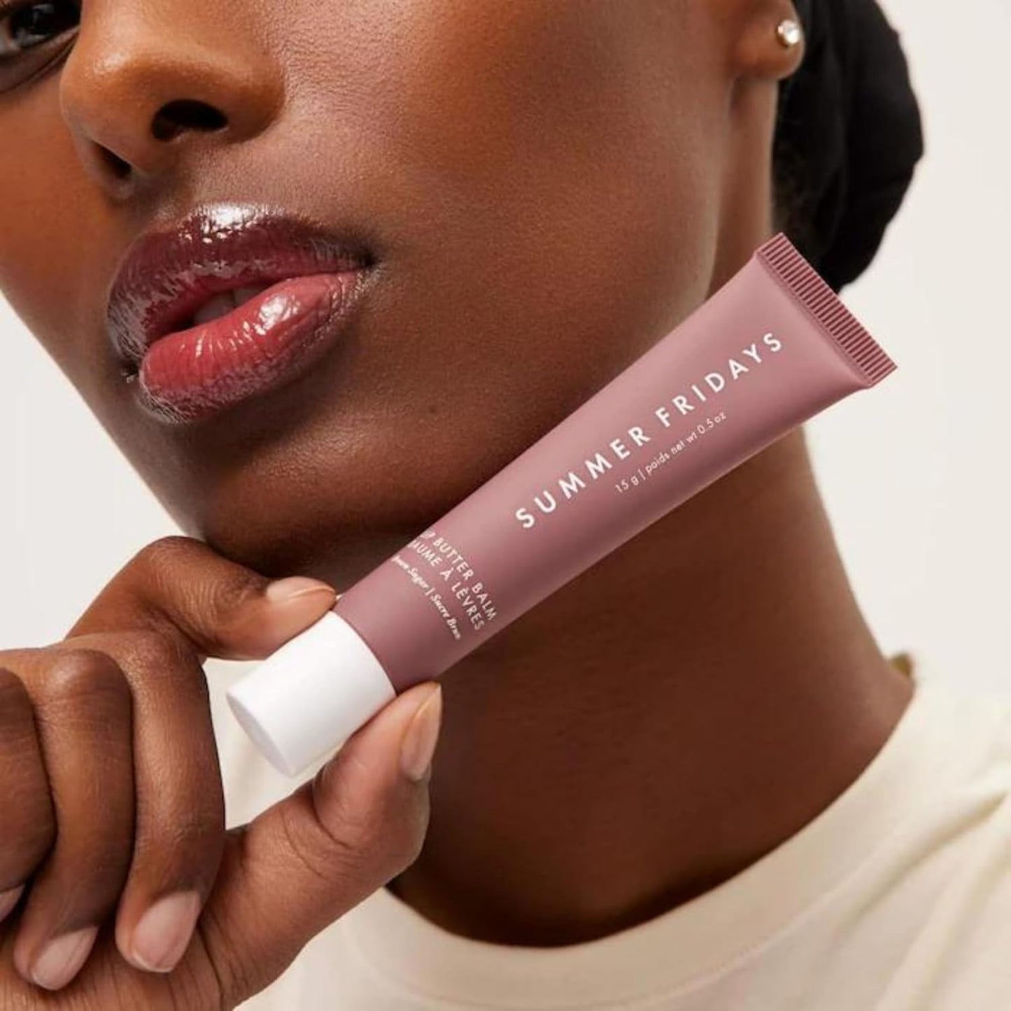 Summer Fridays Tinted Lip Butter Balm - Conditioning Vegan Lip Balm for Instant Moisture, Shine & Hydration - Sheer-Tinted, Soothing Skincare - Brown Sugar (.5 Oz)