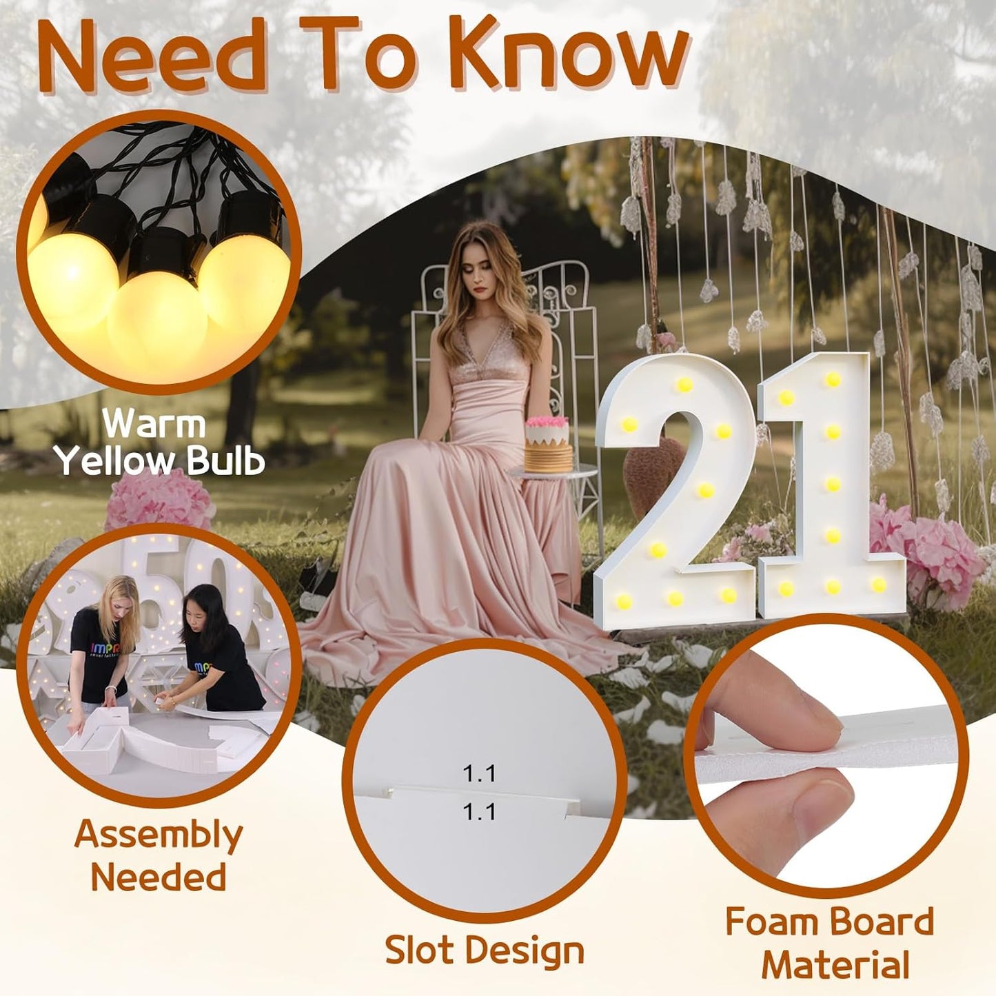 imprsv Marquee Light Up Numbers, Mosaic 3FT Marquee Numbers for 1st 21st Birthday Decorations Anniversary Party Decor, Large 1 for Party Decorations (Need to Assemble)
