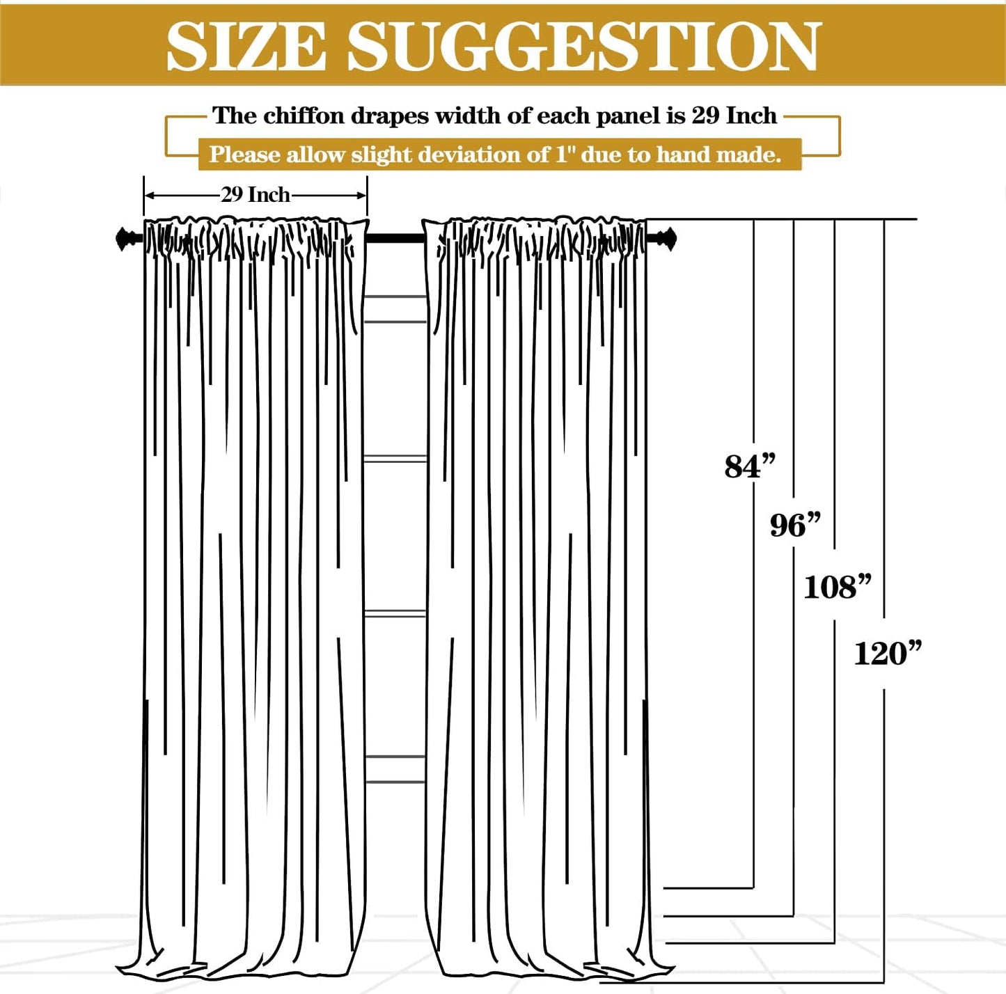 DUOBAO Sage Green Chiffon Backdrop Curtains 96 inches Long 2 Panels Set for Parties Bedroom Living Room, Soft Fabric Drapes Semi Sheer Curtain Dark Green Photo Background