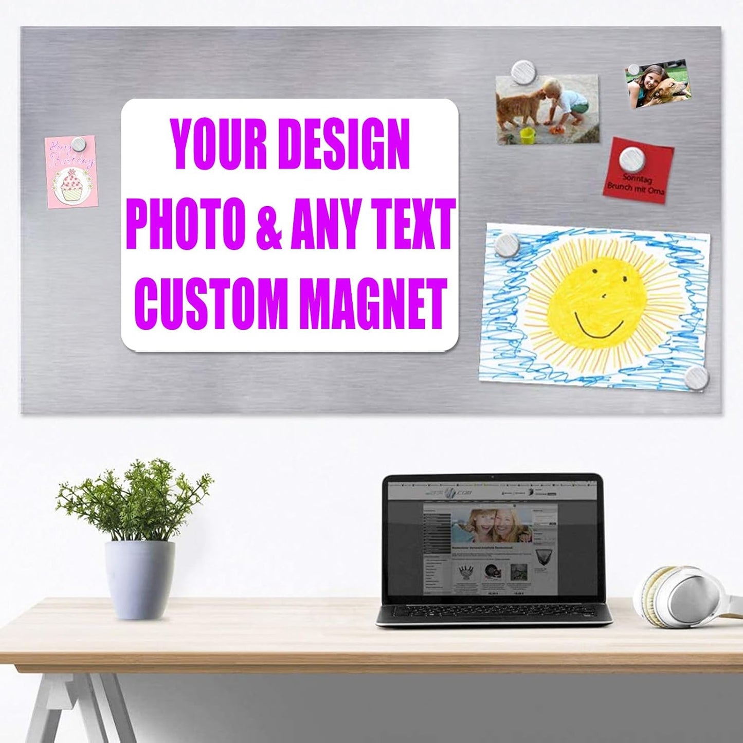 KETABAO – 14" Customizable Original Shape Magnetic Photo Magnet - add Your Image to Your Refrigerator, Storage Cabinet or car Magnet