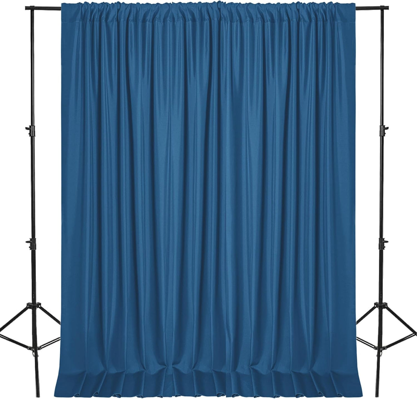 DWCN 10x10 FT Backdrop Curtains for Parties, Photography Backdrop Drapes with Rod Pockets for Wedding Decorations Stage Birthday Family Gatherings, 2 Panels 5ft x 10ft, Royal Blue