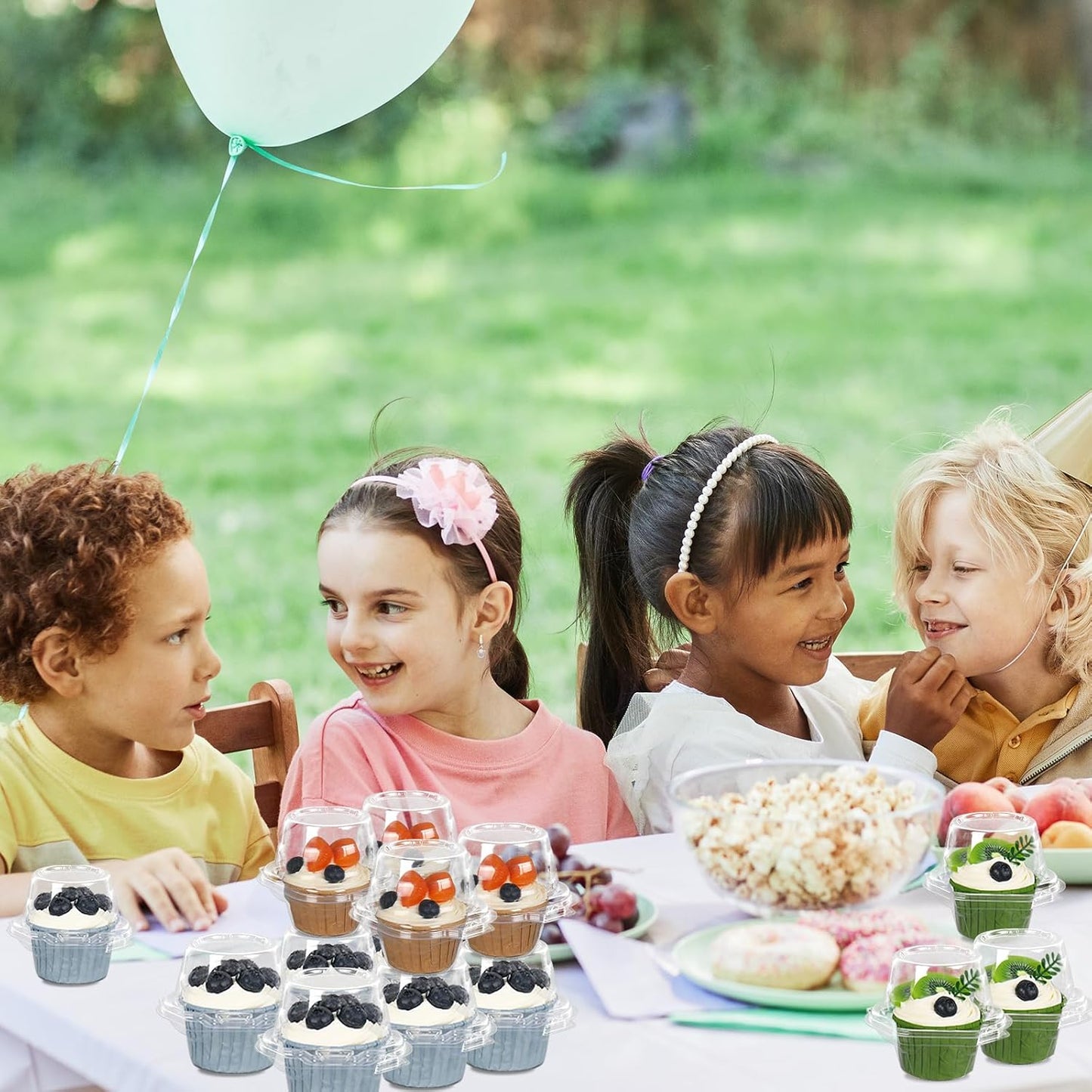 80 Pack Plastic Individual Cupcake Containers Clear Cupcake Boxes Holder Disposable Stackable Deep Dome Mini Cake Carriers for Cake Muffin Packaging