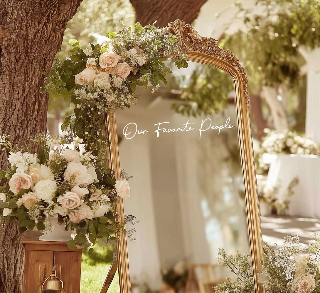 Our Favorite People Seating Chart Decal Wedding Seating Chart Header Decal for Mirror Our Favorite People Welcome Sign Wedding Welcome Vinyl (White, Width 20")