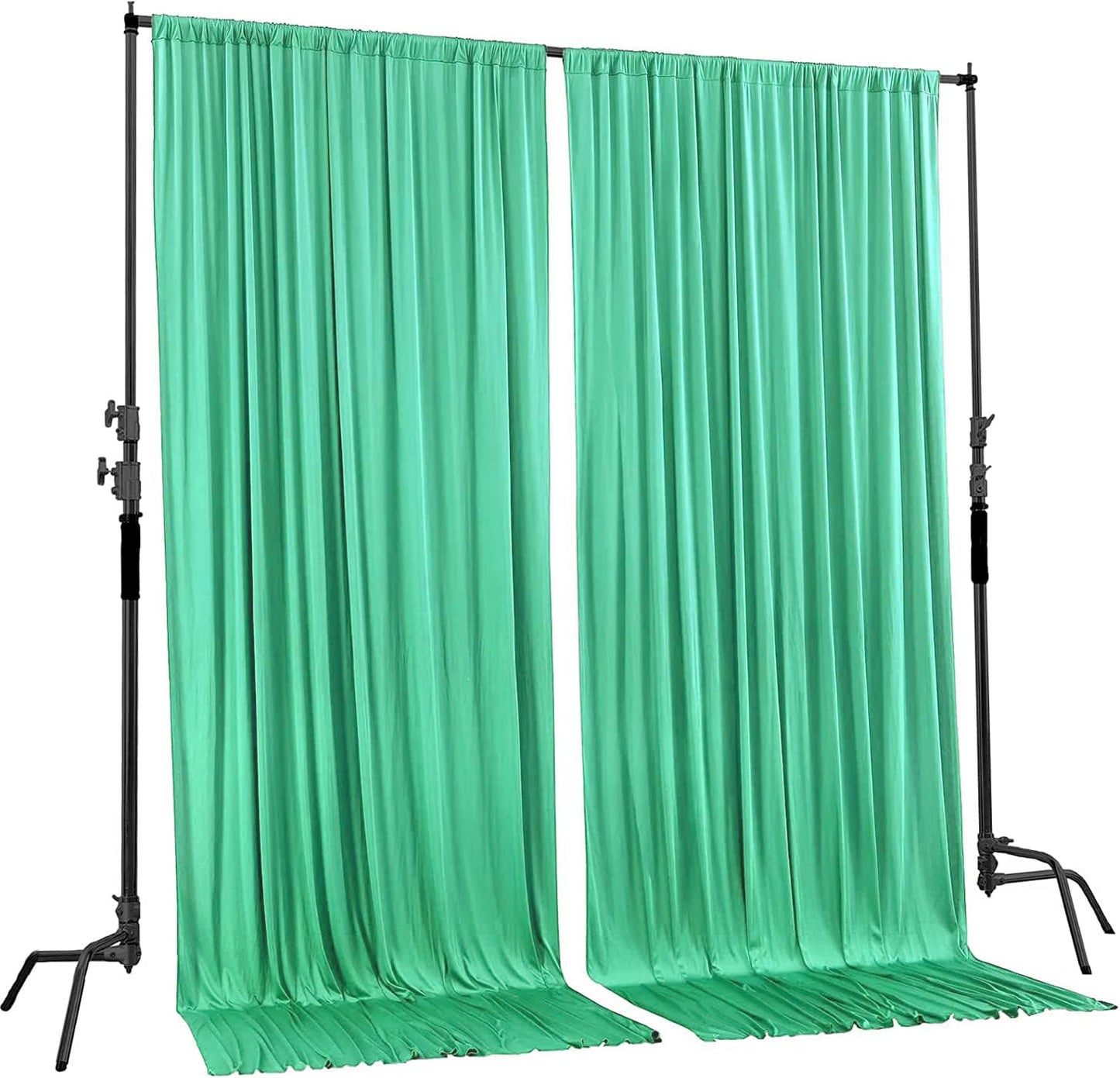 AK TRADING CO. 10 feet x 8 feet IFR Polyester Backdrop Drapes Curtains Panels with Rod Pockets - Wedding Ceremony Party Home Window Decorations - Tiffany