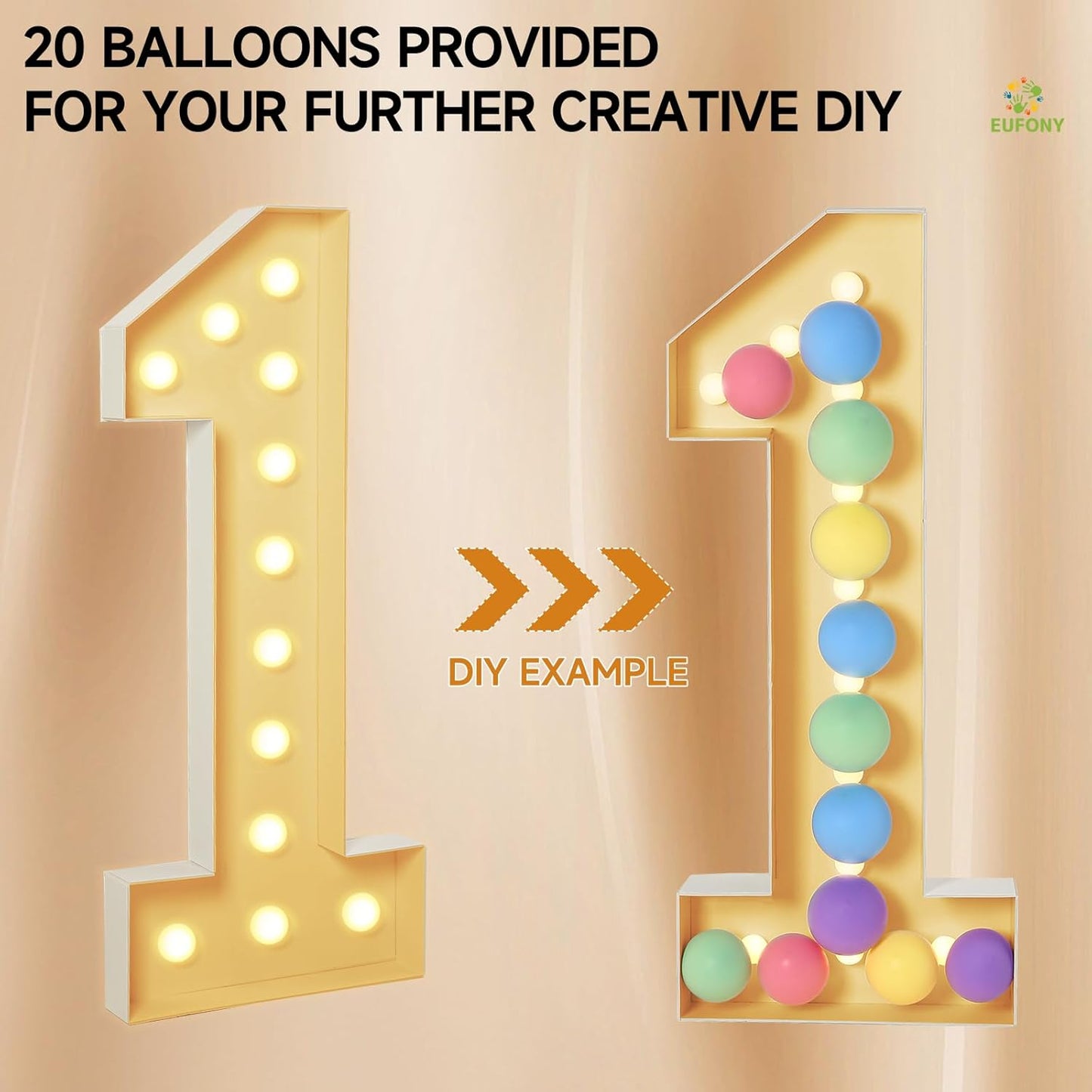 4FT Marquee Numbers, Large Light Up Numbers 5 for 5th 35th 50th Birthday Party Decorations, Giant Light Up Number for Anniversary Decor, 4 Feet Mosaic Number 5 with LED Lights DIY Kit