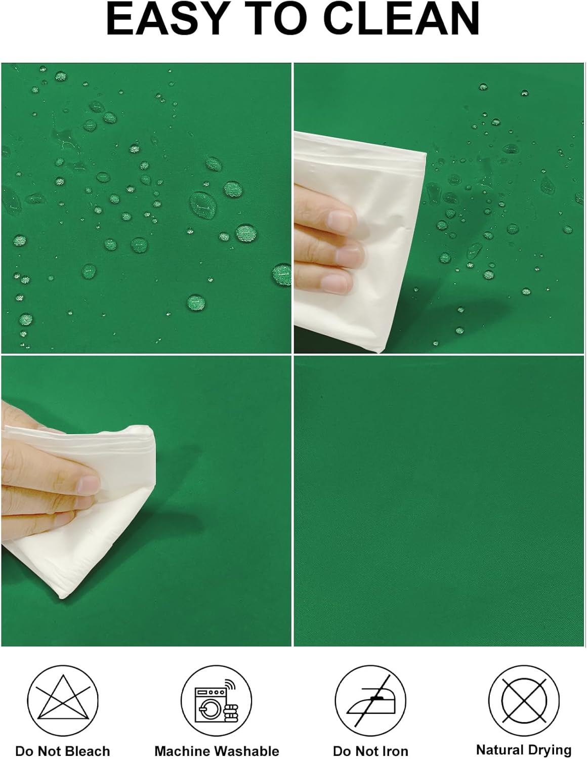 Fokitut 2 Pack Waterproof Round Tablecloth, 120 Inch, Stain Resistant and Wrinkle Polyester Table Cloth, Fabric Table Cover for Kitchen Dining, Wedding, Party, Holiday Dinner-Emerald