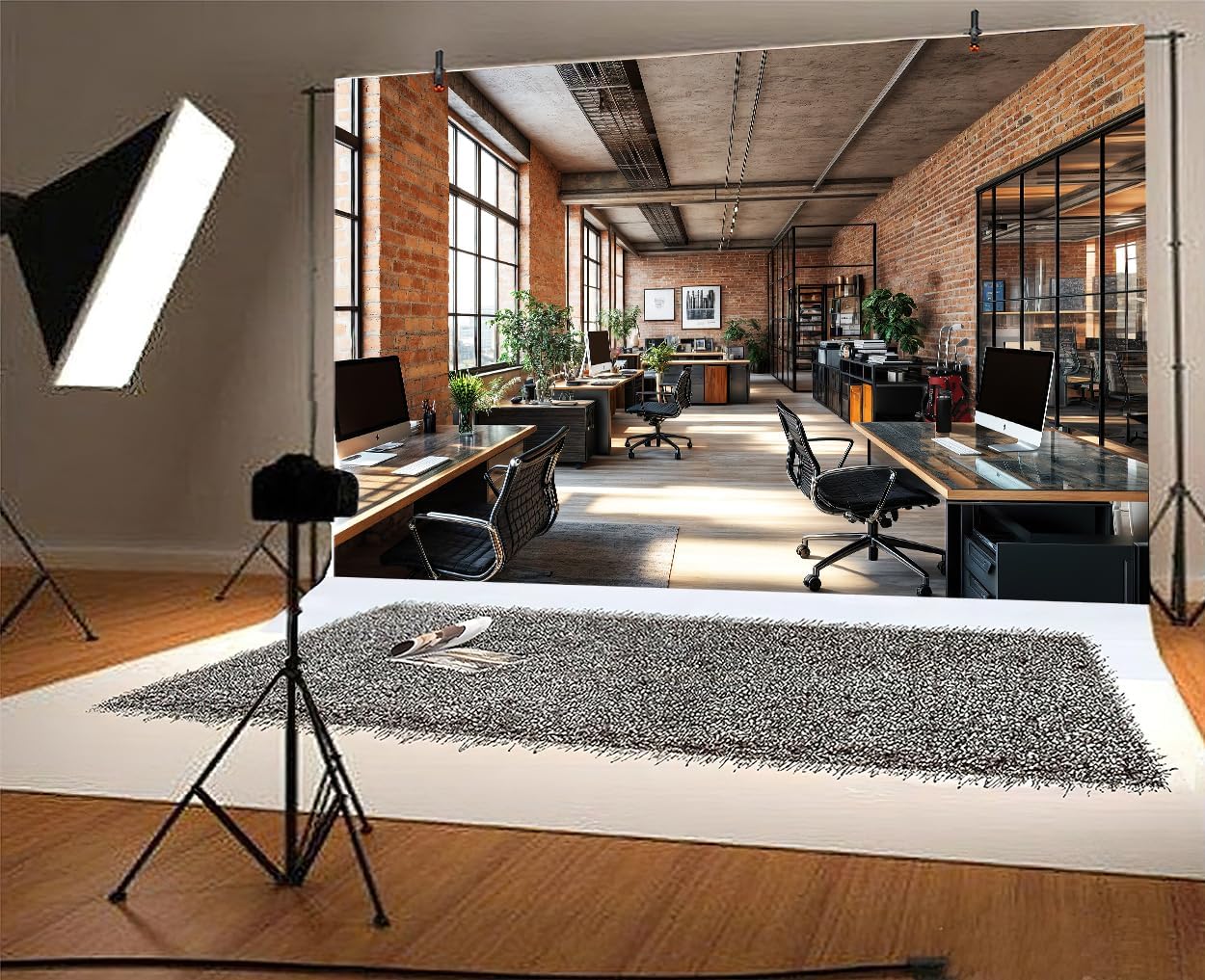 20X10ft Office Video Photo Backdrop Photography Background for Recording Conference, Zoom Home Podcast Backdrops Photo Booth Prop Decorations Wall Decor Tablecloth
