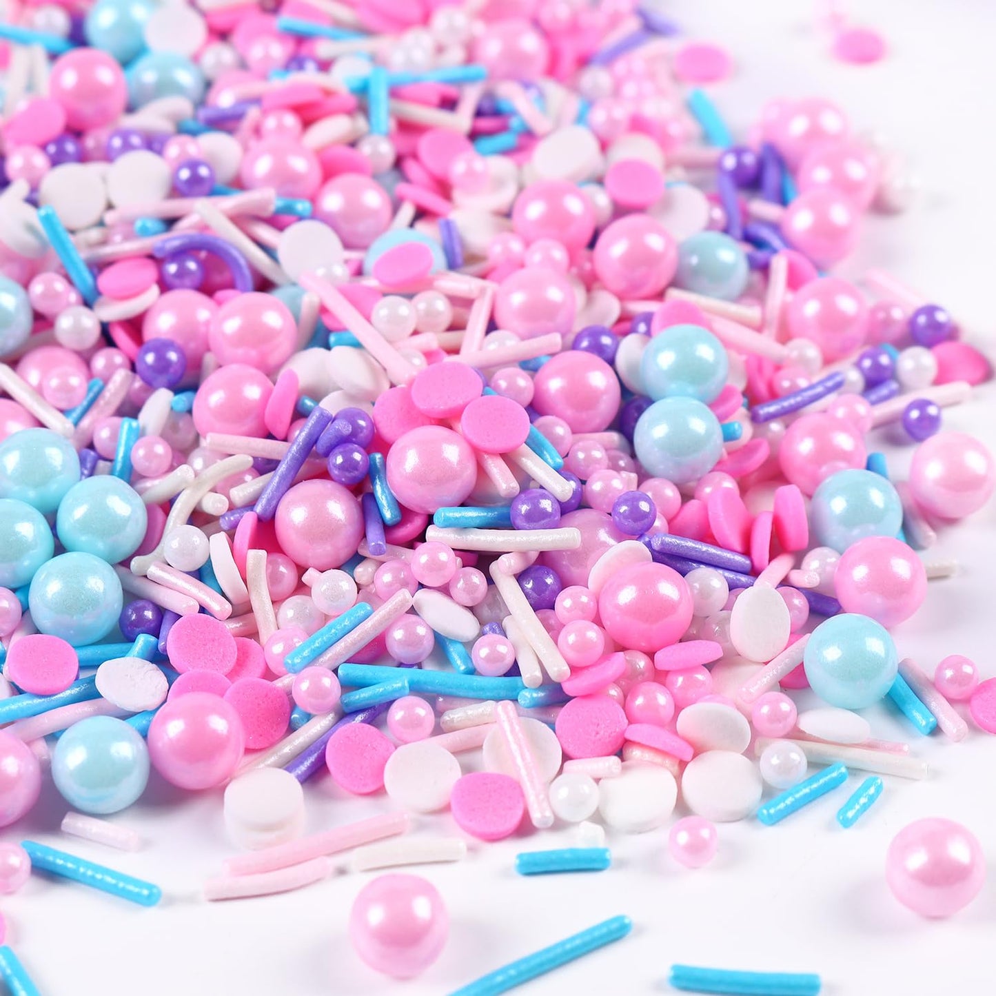 Edible Pink Sprinkle for Cake Decorating, Pink Blue Pearl Sprinkles, Jimmy Sprinkles, Perfect for Baking, Cake, Cupcakes, Macaron, waffles, Ice Cream, and Cookies(120g/4.23oz)