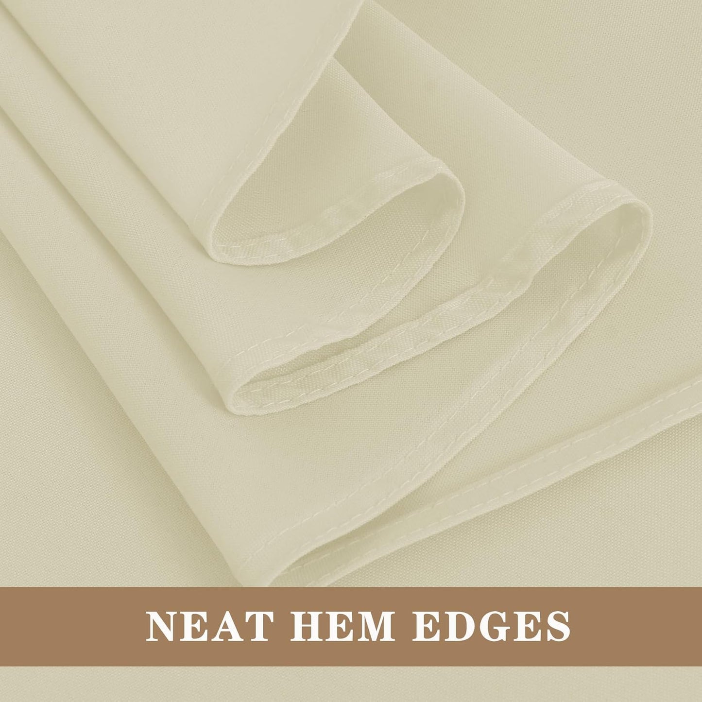Fitable 6 Pack Square Tablecloths - 70 x 70 Inches - Stain Resistant and Reusable Table Clothes, Ivory Polyester Fabric Table Covers for Dining, Card Tables, Coffee Tables