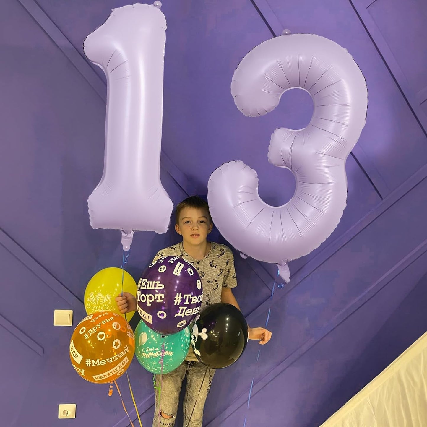 Light Purple Number 21 Balloons for Her, 40 Inch Pastel Lavender Foil Number 2 & 1 Balloons for Women, 21st Birthday Balloons for 21 Year Old Girls 12th Anniversary Birthday Party Decorations Supplies