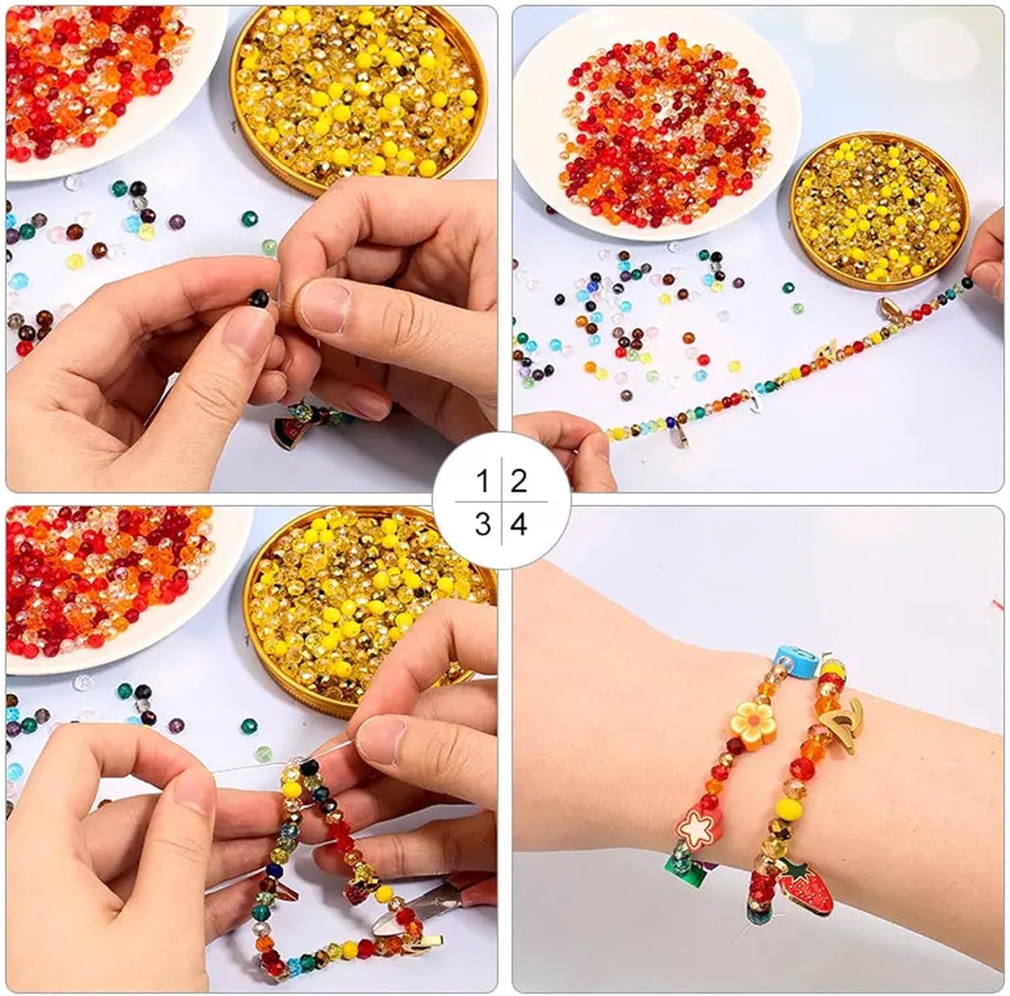 6MM Crystal Glass Beads - 200PCS Yellow Rondelle Series Round Crystal for Jewelry Making