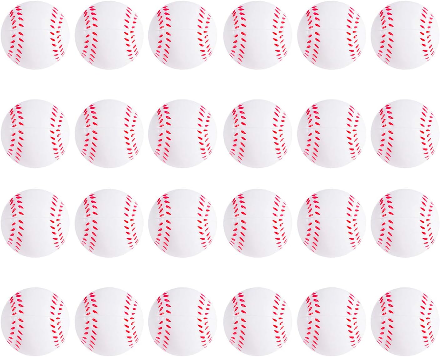 Super Z Outlet Mini Foam Sports Balls 24 Pack for Kids Adults Mini Baseball Football Basketball Soccer Stress Toy Game Party Decoration (Baseball)